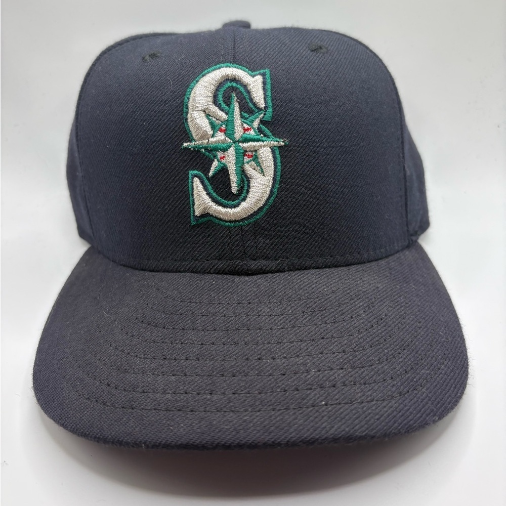 Seattle Mariners New Era 5950 Official Authentic Cap Hat Compass Logo 7 MLB WOOL